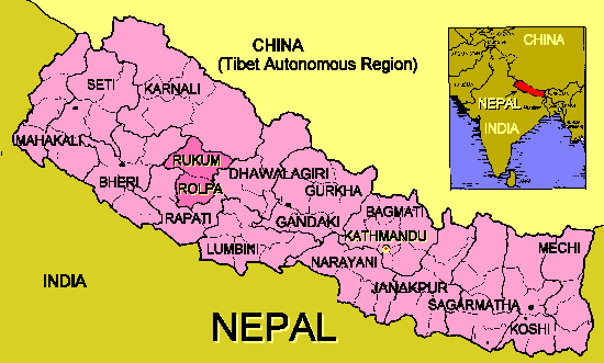 Mapa do Nepal