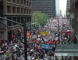 Manifestação pelos Direitos dos Imigrantes, em Chicago