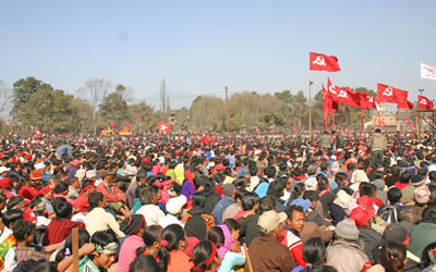 Comício em Khula Manch, Katmandu