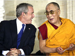 Bush e o dalai-lama