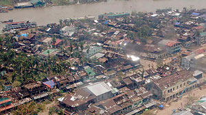 Destruição causada pelo ciclone Nargis