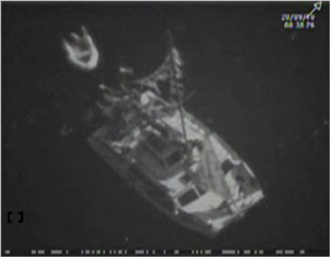 O barco “Irene” interceptado a 28 de Setembro de 2010 perto de Gaza