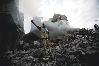 Indignação pela destruição causada pelos bombardeamentos israelitas