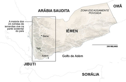 Mapa do Iémen