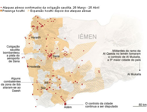 Mapa do Iémen